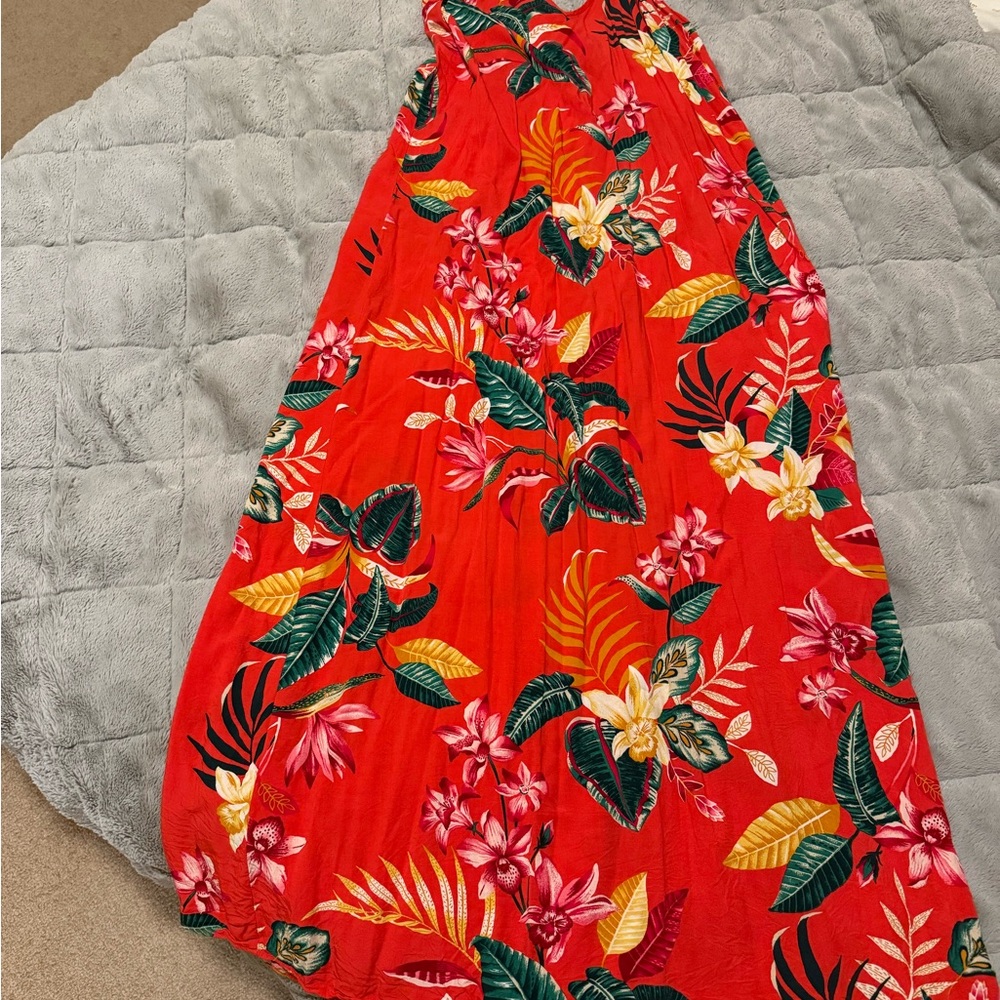 Red and Yellow Floral Maxi sun dress
